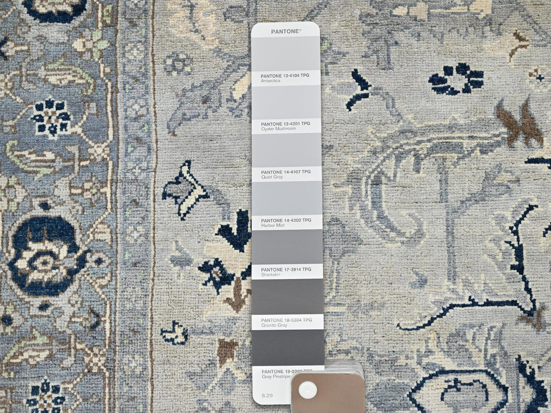 6'0" x 8'9" New Hand Knotted Grey Wool Rectangle Oriental Rug - MOA10285611