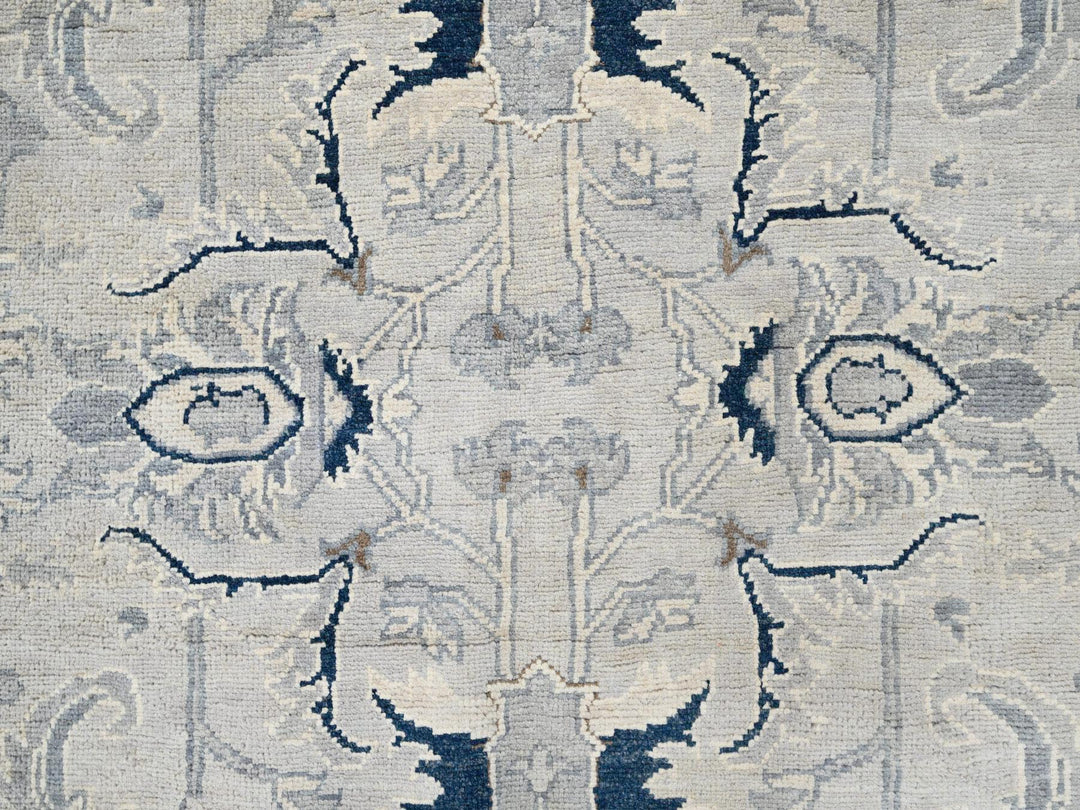6'0" x 8'9" New Hand Knotted Grey Wool Rectangle Oriental Rug - MOA10285611