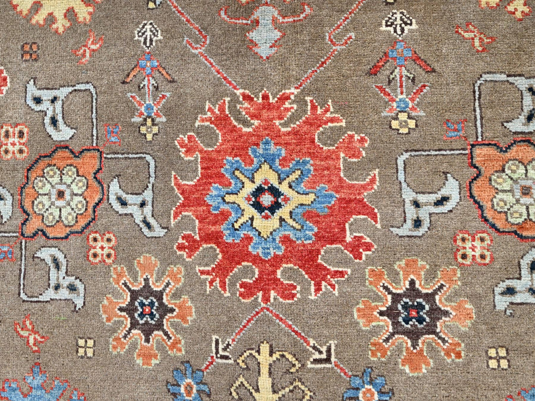 9'0" x 11'9" New Hand Knotted Brown Wool Rectangle Oriental Rug - MOA10285634