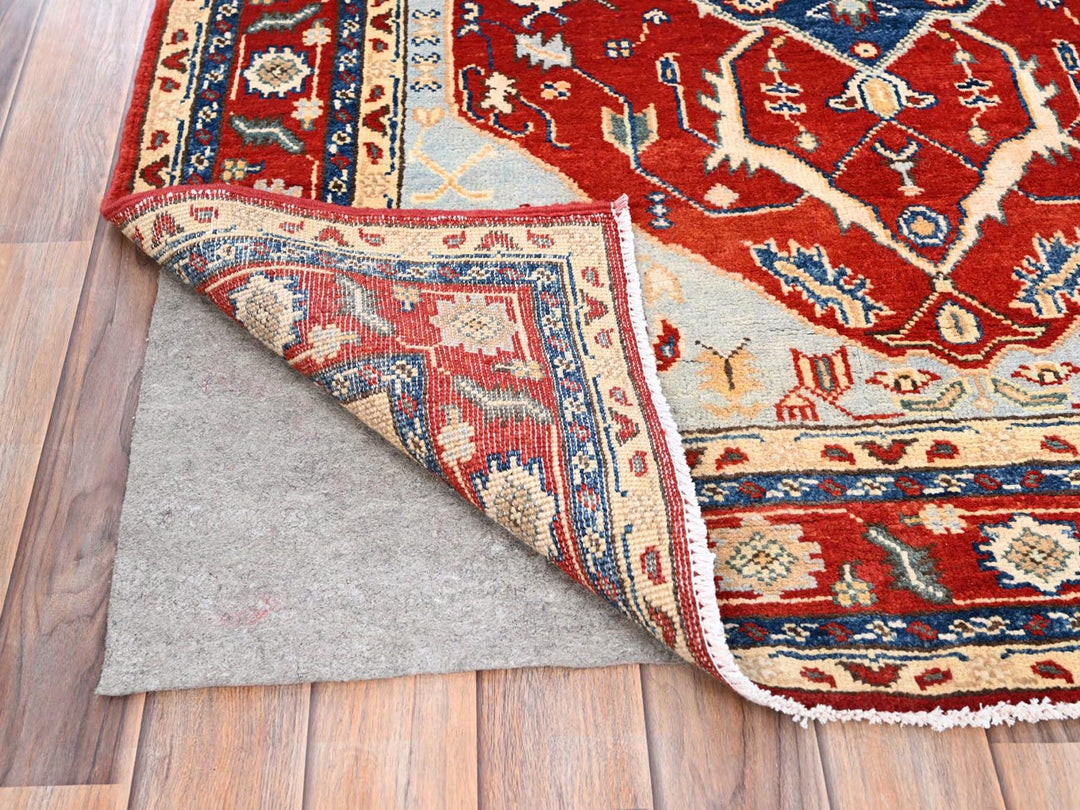 4'0" x 6'0" New Hand Knotted Red Wool Rectangle Oriental Rug - MOA10285641