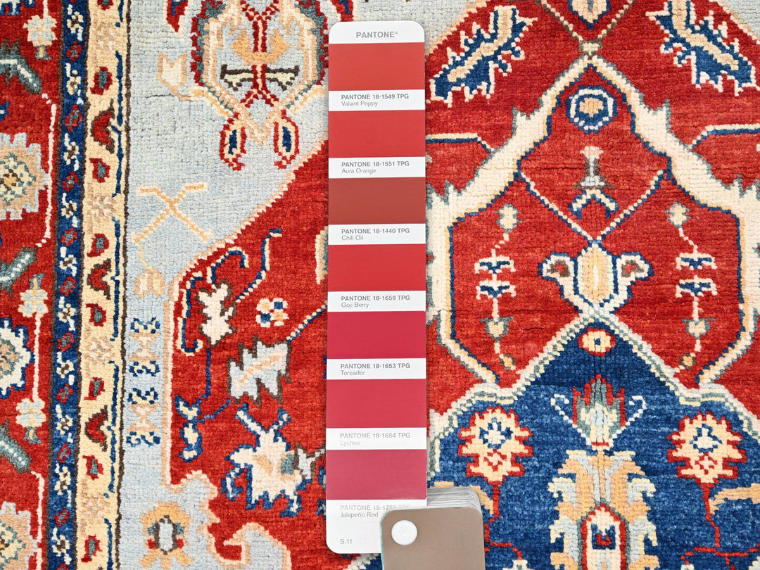 4'0" x 6'0" New Hand Knotted Red Wool Rectangle Oriental Rug - MOA10285641