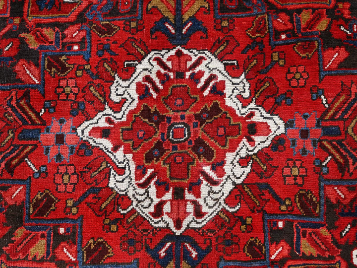 8'2" x 11'10" Vintage Hand Knotted Red Wool Rectangle Oriental Rug - MOA10285663