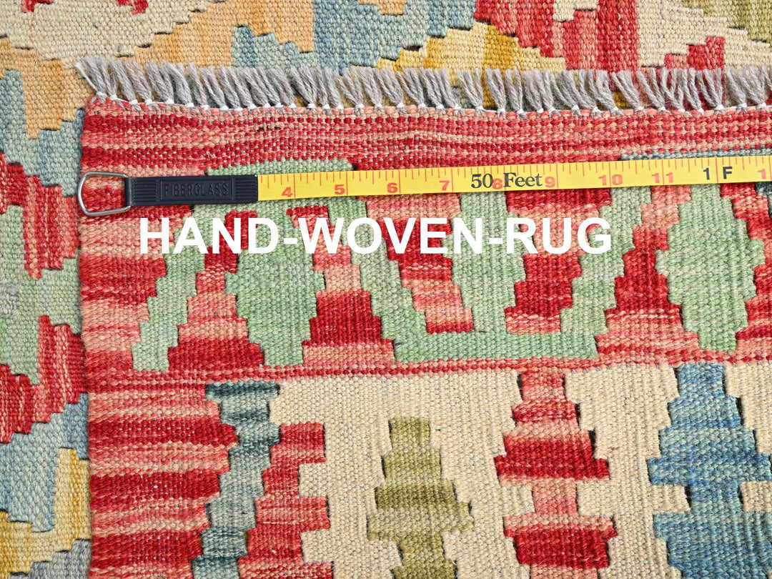 6'8" x 9'10" New Hand Woven Green Wool Rectangle Oriental Rug - MOA10285704