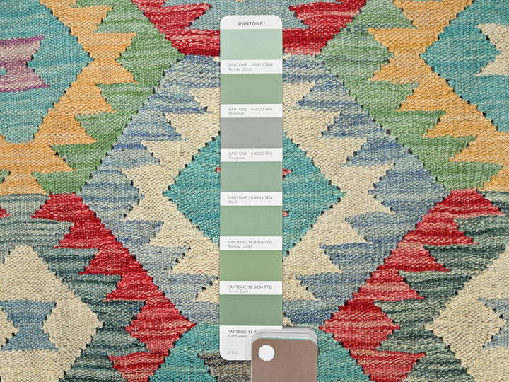 6'7" x 9'9" New Hand Woven Blue Wool Rectangle Oriental Rug - MOA10285705
