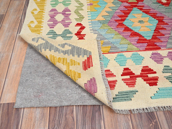 6'8" x 9'8" New Hand Woven Red Wool Rectangle Oriental Rug - MOA10285706