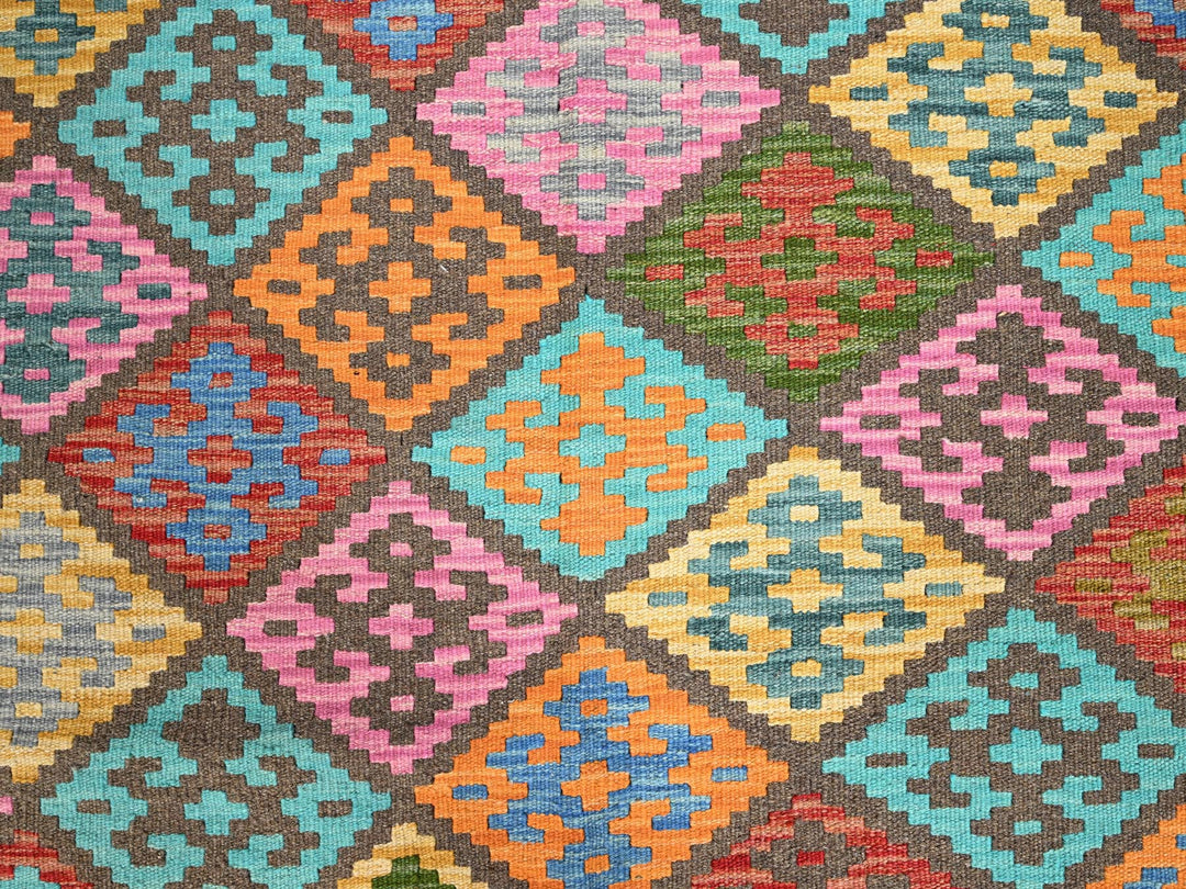 6'8" x 9'9" New Hand Woven Pink Wool Rectangle Oriental Rug - MOA10285719