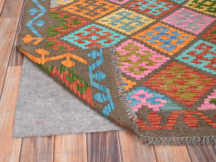6'8" x 9'9" New Hand Woven Pink Wool Rectangle Oriental Rug - MOA10285719