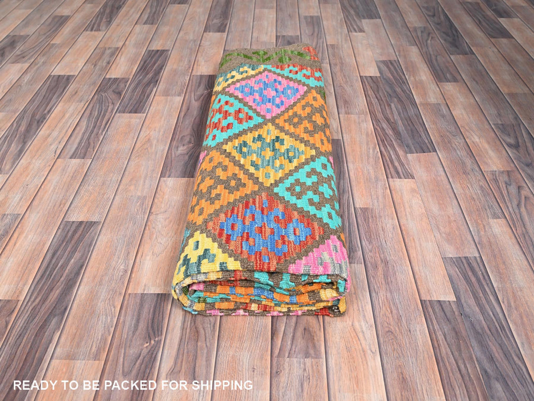 6'8" x 9'9" New Hand Woven Pink Wool Rectangle Oriental Rug - MOA10285719