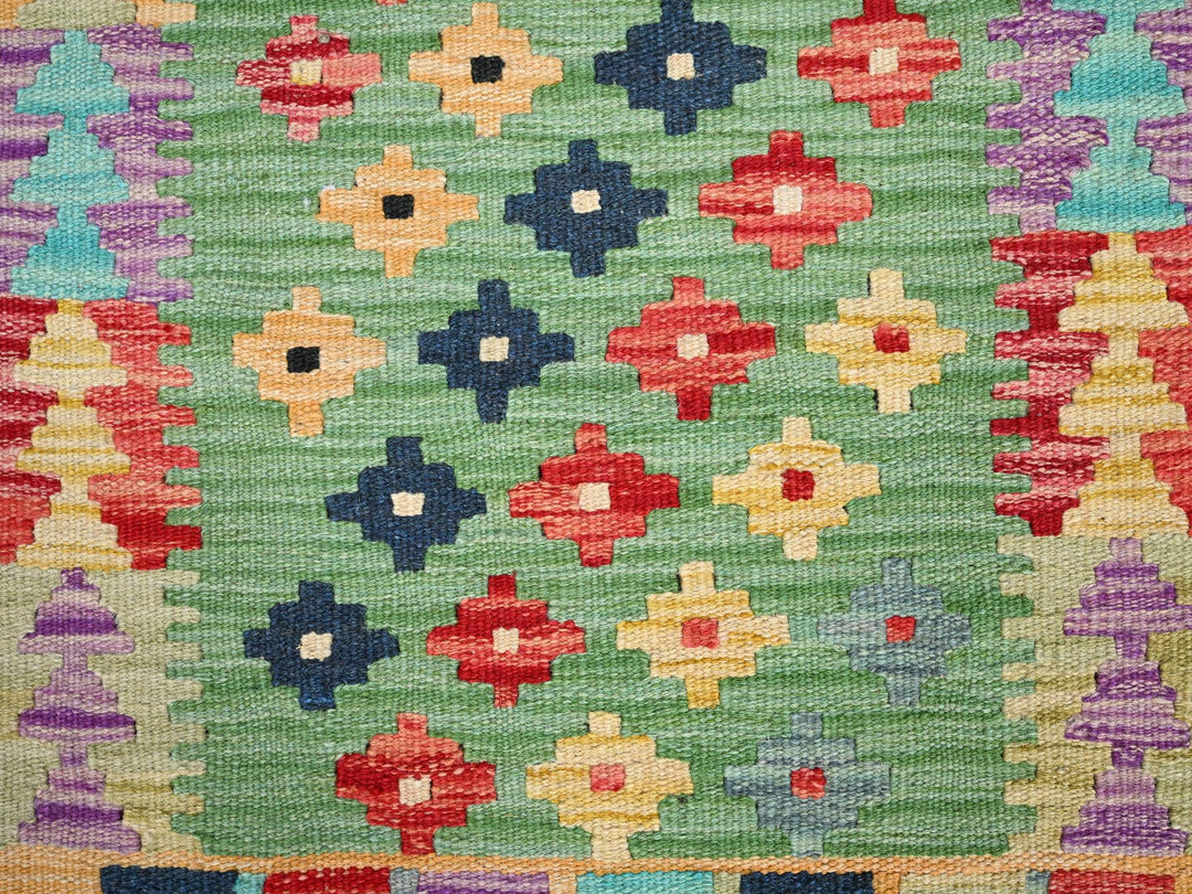 2'0" x 3'0" New Hand Woven Green Wool Rectangle Oriental Rug - MOA10285749
