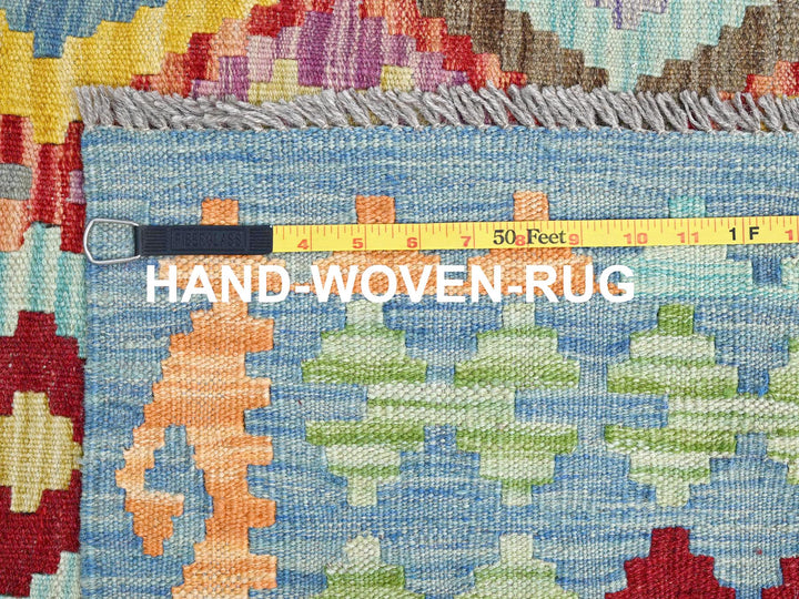 10'7" x 14'0" New Hand Woven Blue Wool Rectangle Oriental Rug - MOA10285755