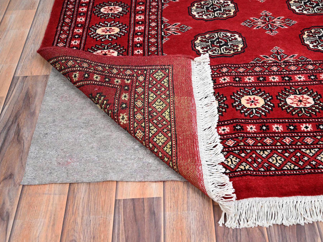 6'1" x 9'4" New Hand Knotted Red Wool Rectangle Oriental Rug - MOA10285815