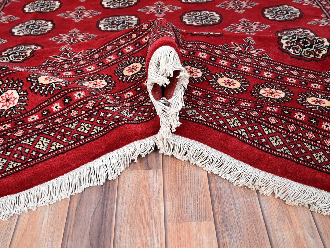 6'1" x 9'4" New Hand Knotted Red Wool Rectangle Oriental Rug - MOA10285815
