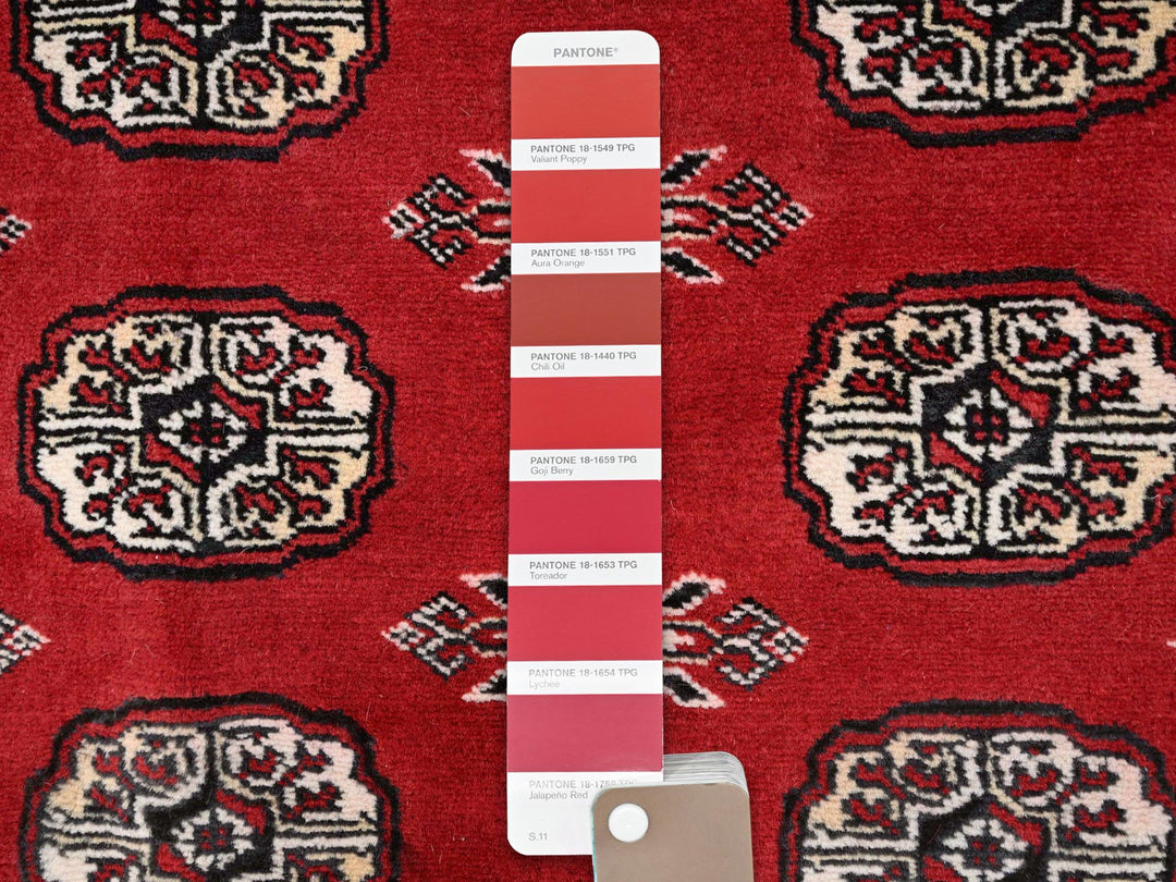 6'1" x 9'4" New Hand Knotted Red Wool Rectangle Oriental Rug - MOA10285815