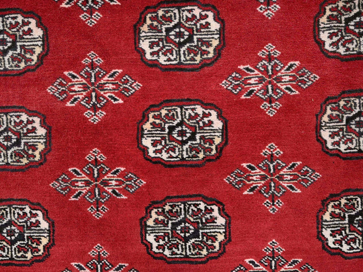 6'1" x 9'4" New Hand Knotted Red Wool Rectangle Oriental Rug - MOA10285815