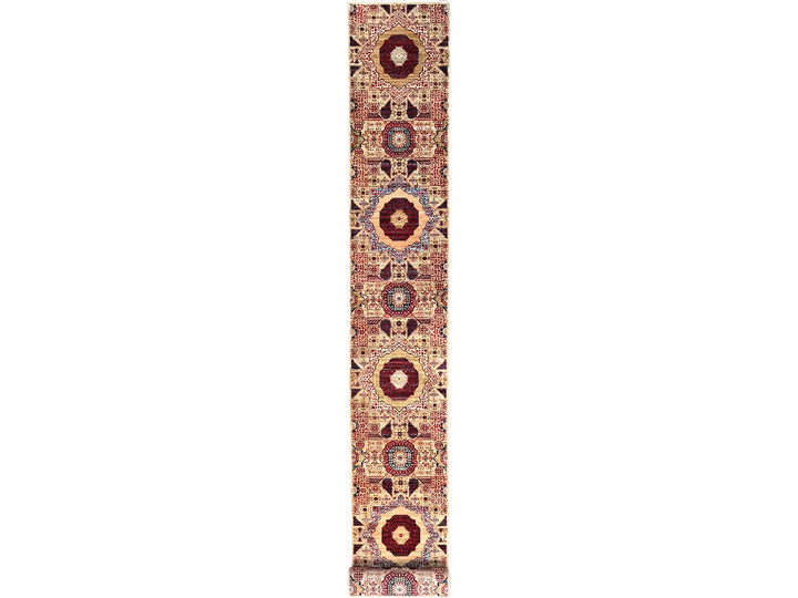 2'3" x 24'8" New Hand Knotted Ivory Wool Runner Oriental Rug - MOA10285843
