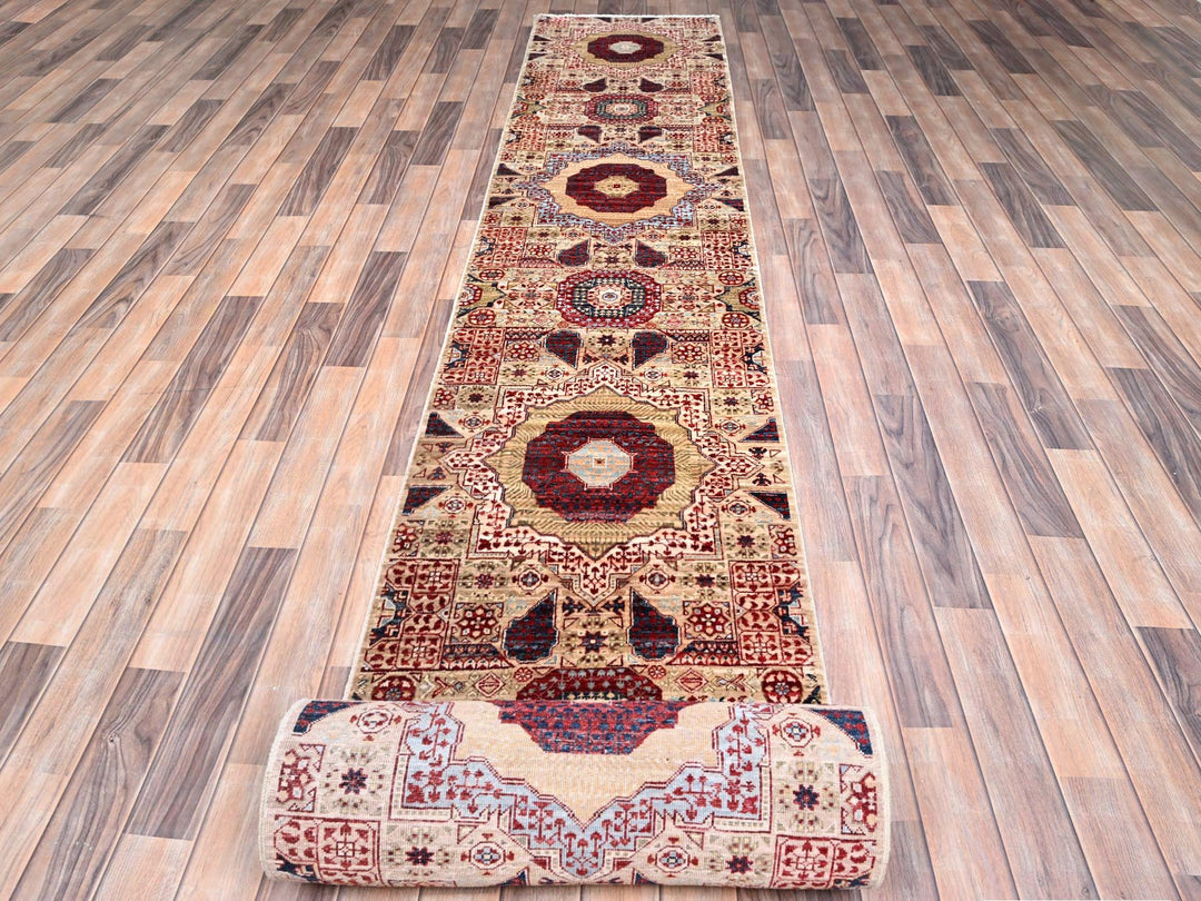 2'3" x 24'8" New Hand Knotted Ivory Wool Runner Oriental Rug - MOA10285843