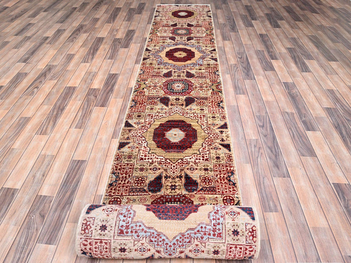 2'3" x 24'8" New Hand Knotted Ivory Wool Runner Oriental Rug - MOA10285843