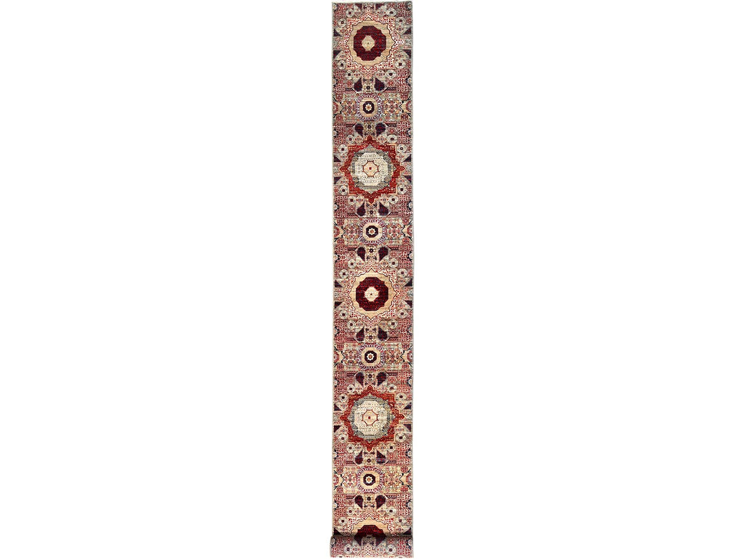 2'4" x 24'8" New Hand Knotted Ivory Wool Runner Oriental Rug - MOA10285846