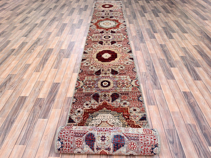 2'4" x 24'8" New Hand Knotted Ivory Wool Runner Oriental Rug - MOA10285846