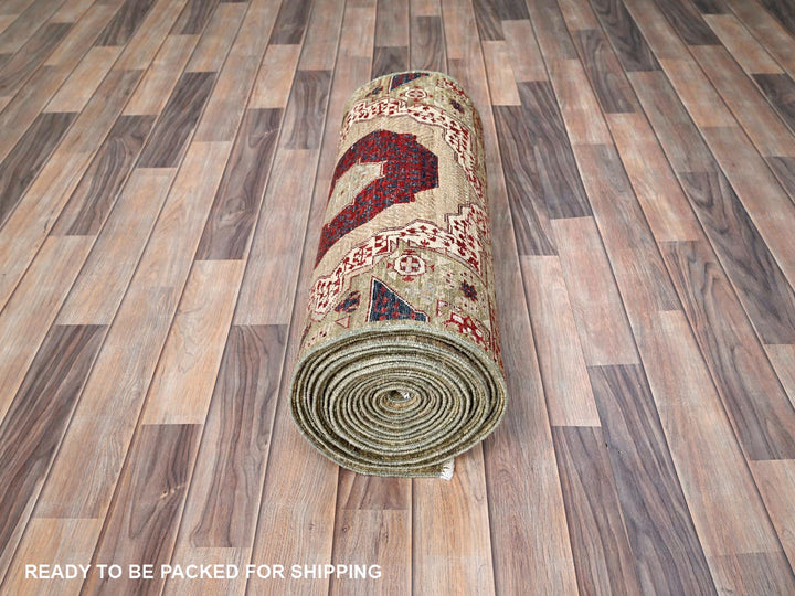 2'4" x 24'7" New Hand Knotted Green Wool Runner Oriental Rug - MOA10285847