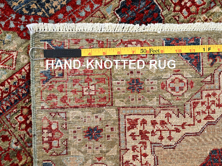 2'4" x 24'7" New Hand Knotted Green Wool Runner Oriental Rug - MOA10285847