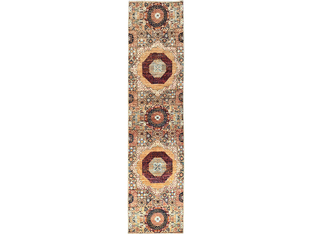 2'5" x 10'3" New Hand Knotted Ivory Wool Runner Oriental Rug - MOA10285848