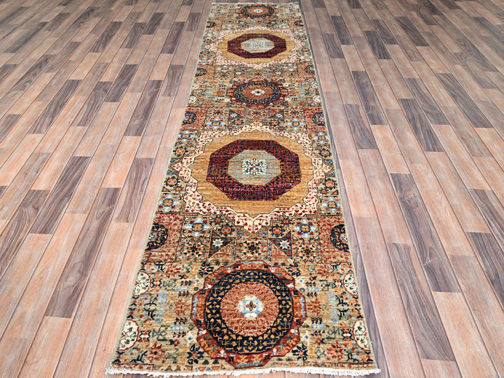 2'5" x 10'3" New Hand Knotted Ivory Wool Runner Oriental Rug - MOA10285848