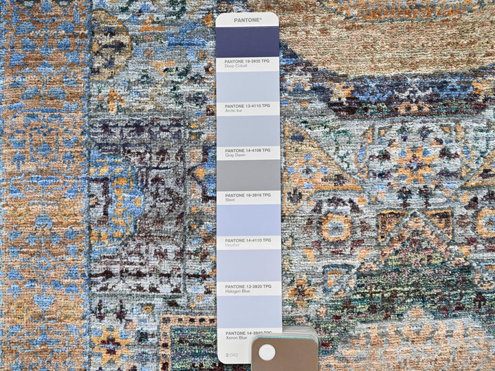 2'6" x 13'9" New Hand Knotted Blue Wool Runner Oriental Rug - MOA10285849