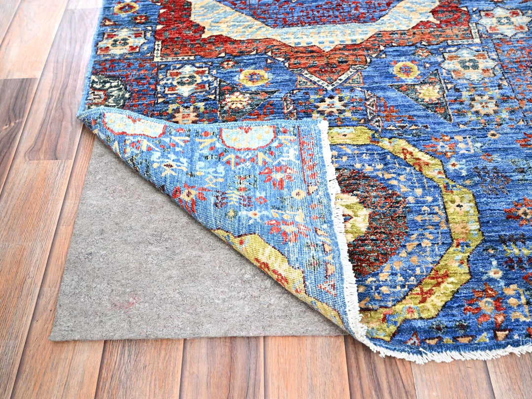 2'8" x 9'10" New Hand Knotted Blue Wool Runner Oriental Rug - MOA10285851