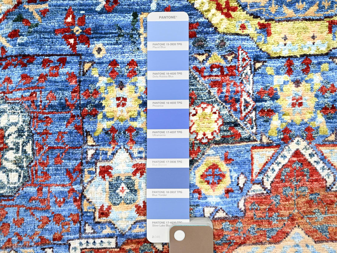 2'8" x 9'10" New Hand Knotted Blue Wool Runner Oriental Rug - MOA10285851