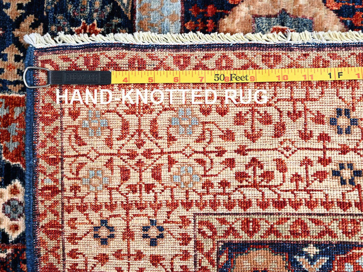 3'10" x 6'3" New Hand Knotted Blue Wool Rectangle Oriental Rug - MOA10285852