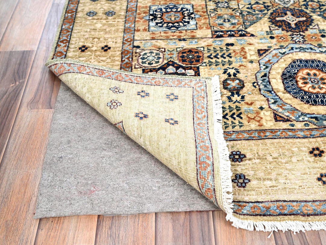 3'10" x 6'0" New Hand Knotted Ivory Wool Rectangle Oriental Rug - MOA10285859