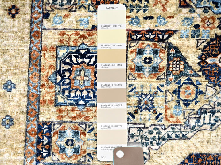 3'10" x 6'0" New Hand Knotted Ivory Wool Rectangle Oriental Rug - MOA10285859
