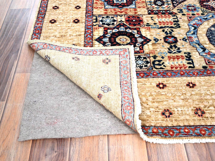 4'9" x 7'1" New Hand Knotted Ivory Wool Rectangle Oriental Rug - MOA10285860