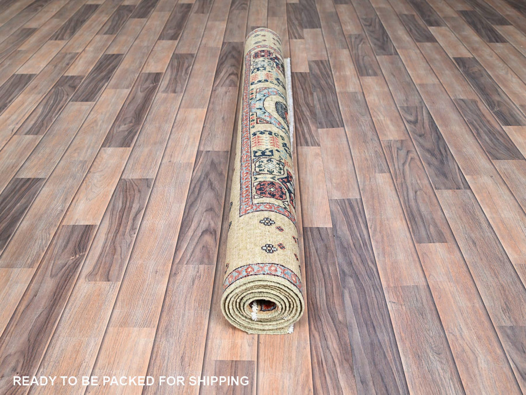 4'9" x 7'1" New Hand Knotted Ivory Wool Rectangle Oriental Rug - MOA10285860