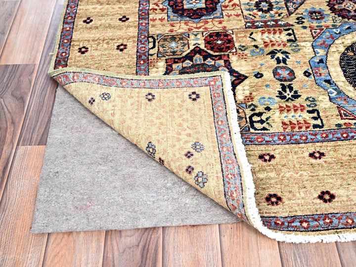 5'0" x 7'0" New Hand Knotted Ivory Wool Rectangle Oriental Rug - MOA10285861