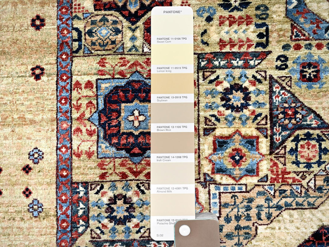 5'0" x 7'0" New Hand Knotted Ivory Wool Rectangle Oriental Rug - MOA10285861