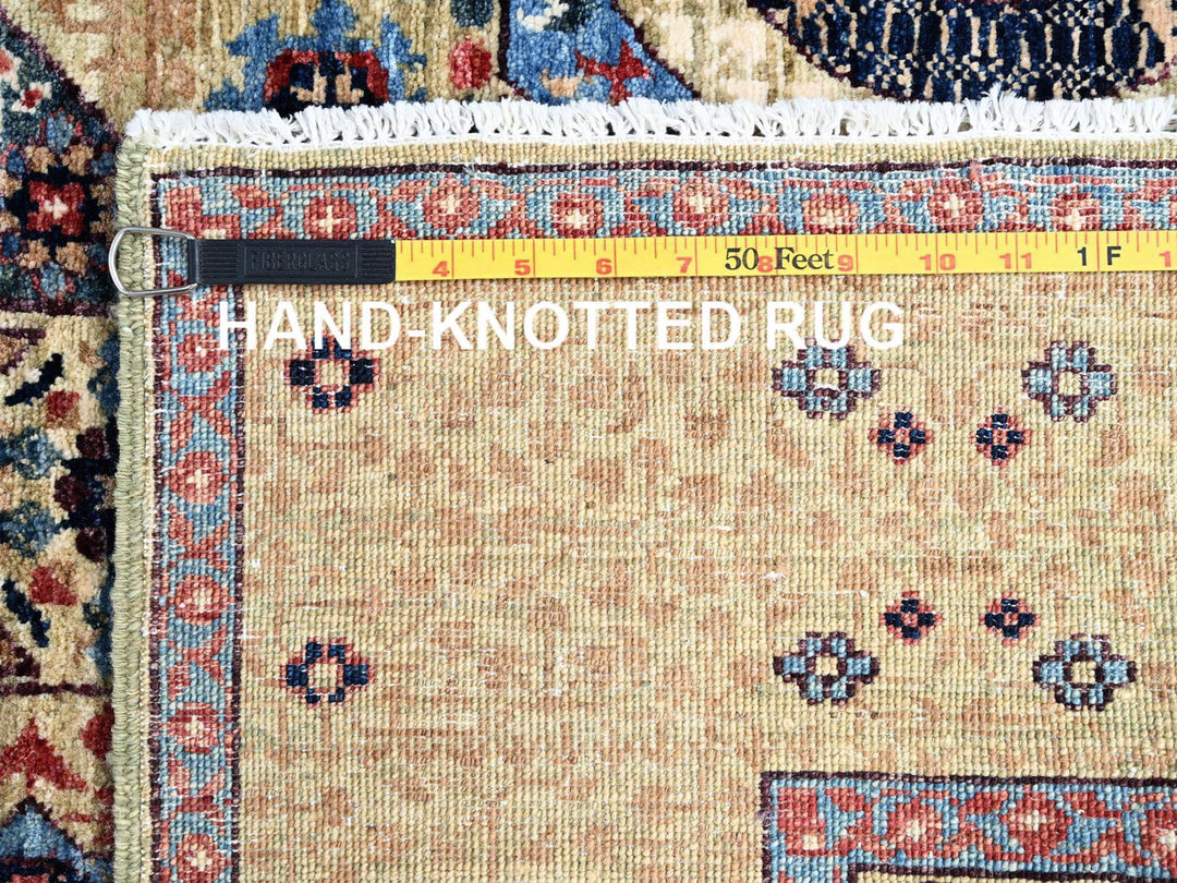 5'0" x 7'0" New Hand Knotted Ivory Wool Rectangle Oriental Rug - MOA10285861