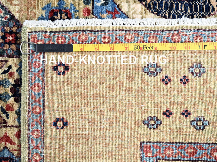 5'0" x 7'0" New Hand Knotted Ivory Wool Rectangle Oriental Rug - MOA10285861