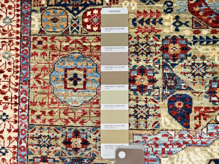 5'0" x 6'8" New Hand Knotted Green Wool Rectangle Oriental Rug - MOA10285864
