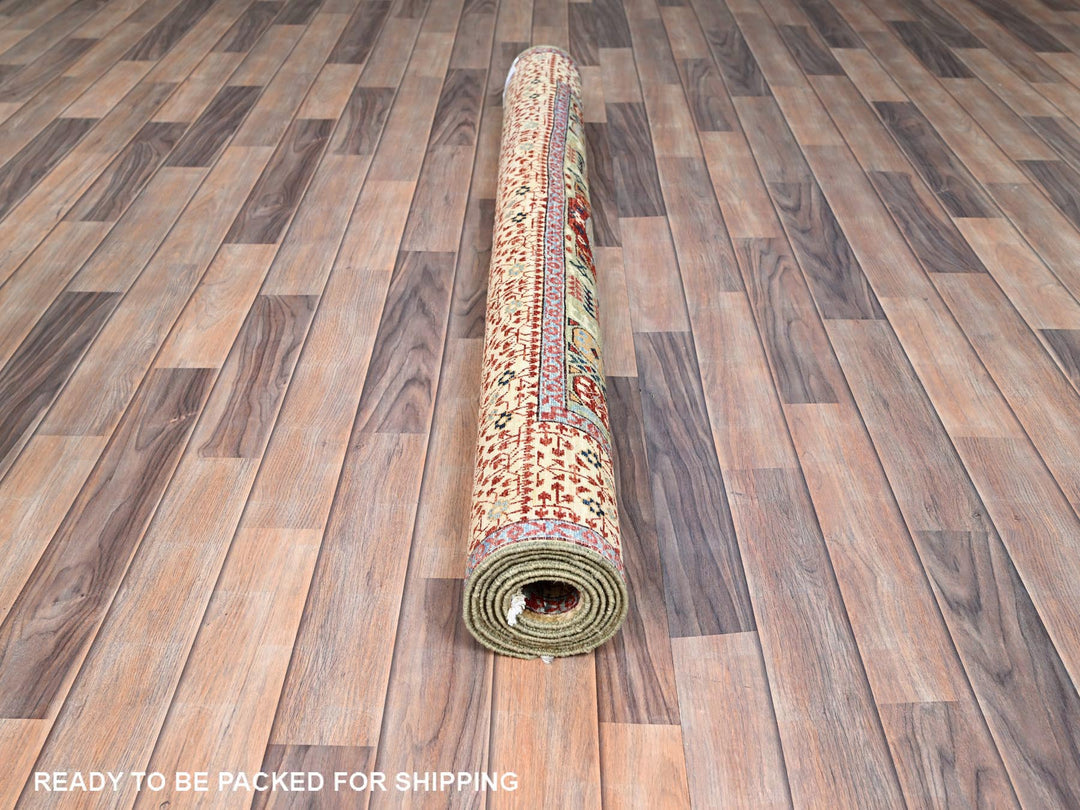 5'0" x 6'8" New Hand Knotted Green Wool Rectangle Oriental Rug - MOA10285864