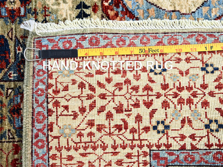 5'0" x 6'8" New Hand Knotted Green Wool Rectangle Oriental Rug - MOA10285864