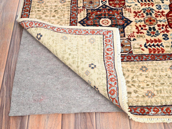4'10" x 7'0" New Hand Knotted Ivory Wool Rectangle Oriental Rug - MOA10285865