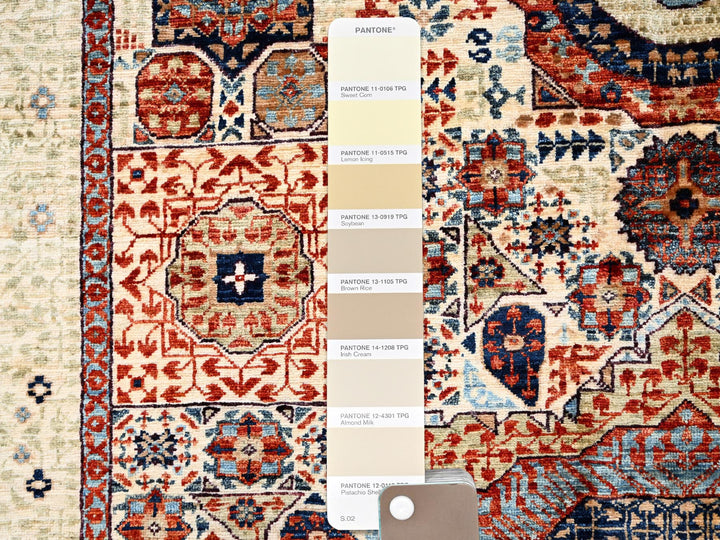 4'10" x 7'0" New Hand Knotted Ivory Wool Rectangle Oriental Rug - MOA10285865
