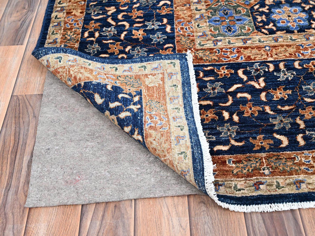 8'9" x 12'10" New Hand Knotted Blue Wool Rectangle Oriental Rug - MOA10285869