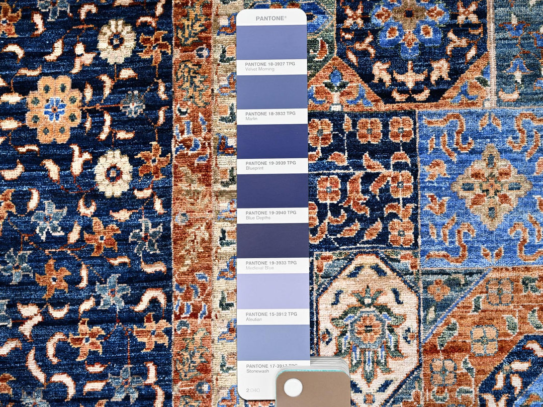 8'9" x 12'10" New Hand Knotted Blue Wool Rectangle Oriental Rug - MOA10285869
