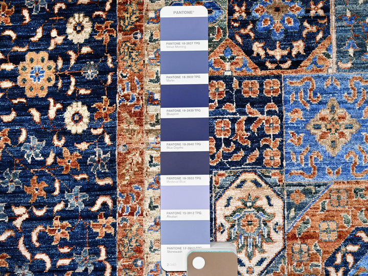 8'9" x 12'10" New Hand Knotted Blue Wool Rectangle Oriental Rug - MOA10285869