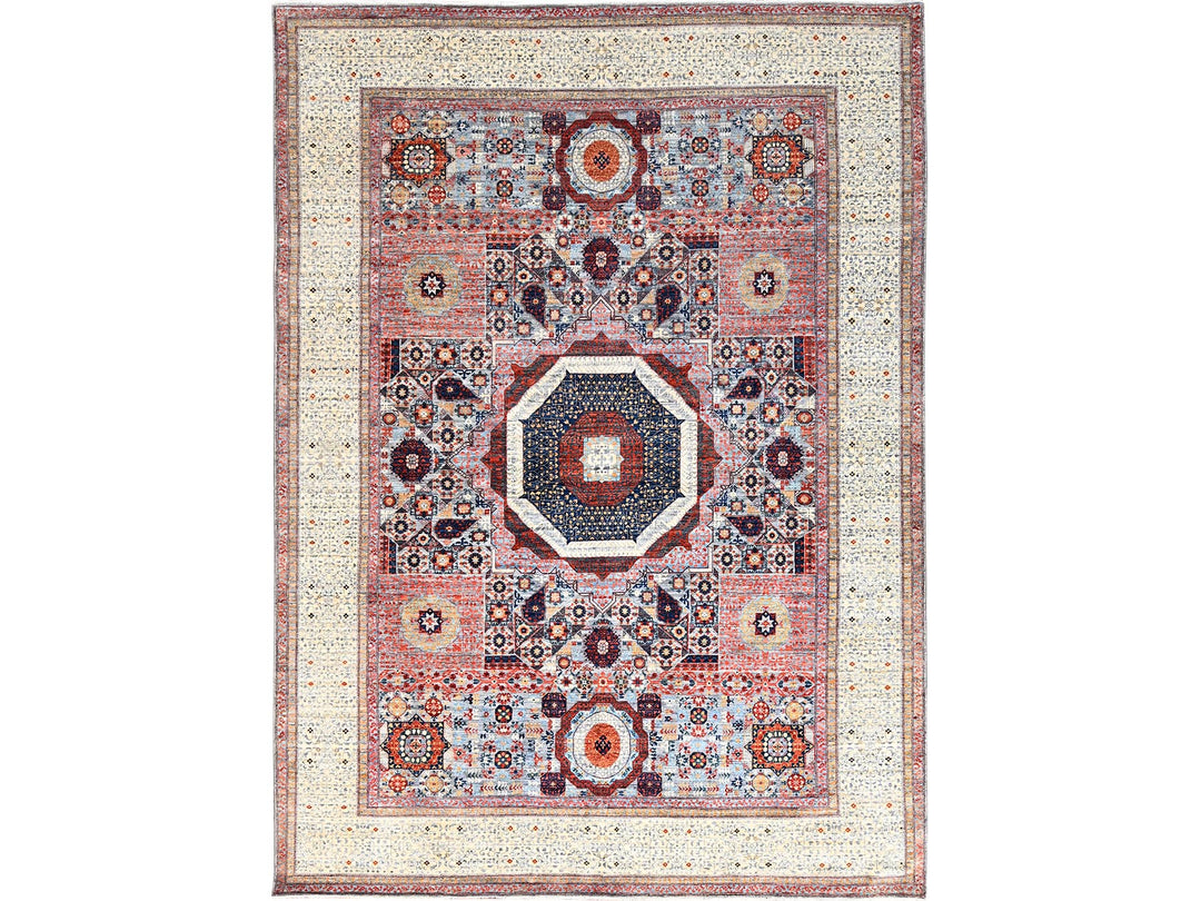 8'10" x 12'0" New Hand Knotted Red Wool Rectangle Oriental Rug - MOA10285871
