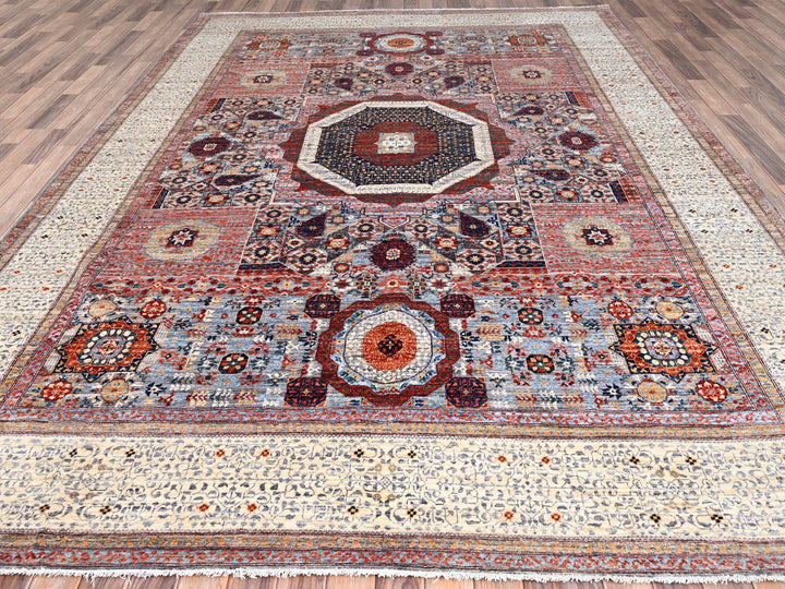 8'10" x 12'0" New Hand Knotted Red Wool Rectangle Oriental Rug - MOA10285871