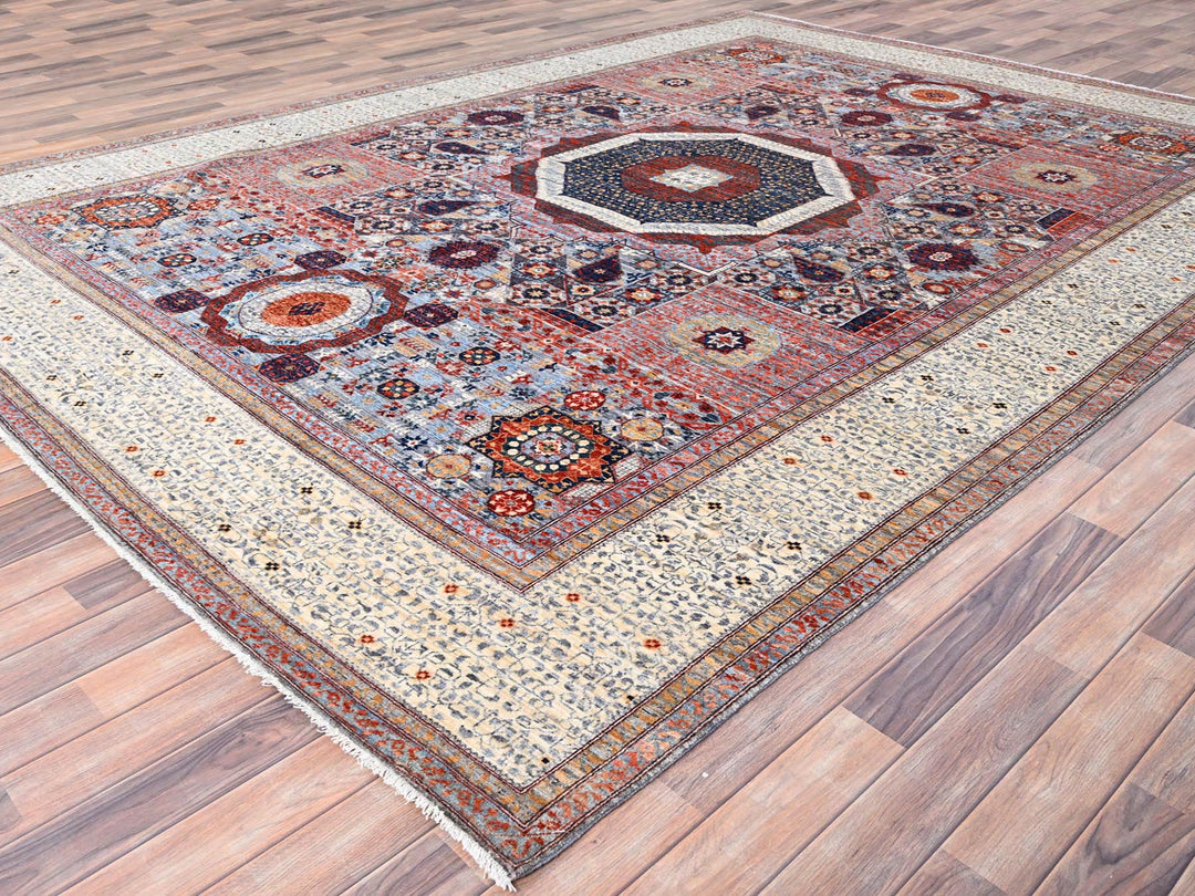 8'10" x 12'0" New Hand Knotted Red Wool Rectangle Oriental Rug - MOA10285871